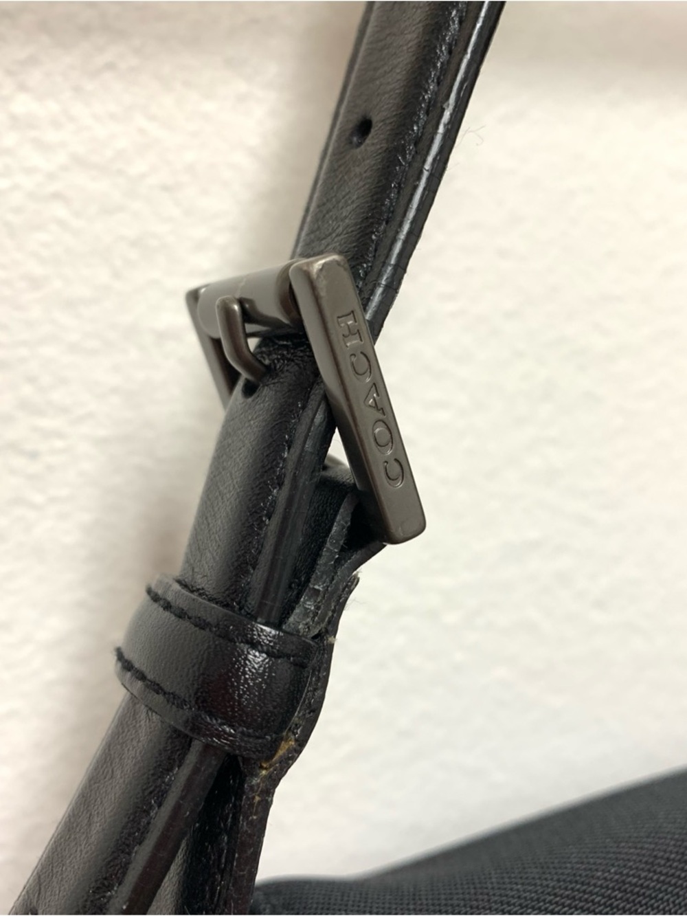 Vintage Coach Mercer Twill Demi Pouch Flap Shoulder Bag Purse Black Fabric Y2K - Picture 7 of 14